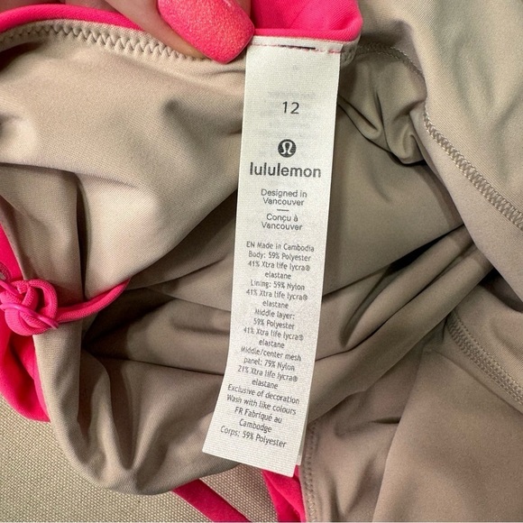 Lululemon Salt Laced One Piece Swimsuit Pink Highlight Size 12 Nwt - Picture 9 of 11